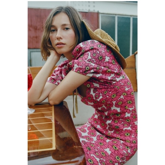 ZARA floral dress with balloon sleeves size medium - Picture 5 of 6